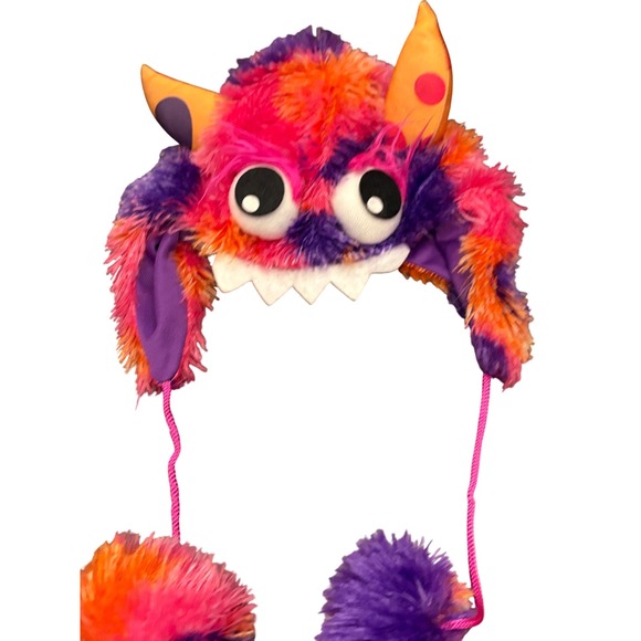 Monster Costume Dress Up Halloween Outfit Hat & Sleeves Orange Purple Kids - Picture 12 of 15